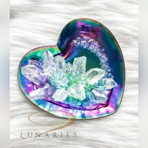 Stainless Steel Ring Dish/Tray with Handmade Resin Crystal